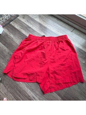 MIER Red Mens Athletic Shorts Elastic Waist Lightweight Polyester Spandex Size L